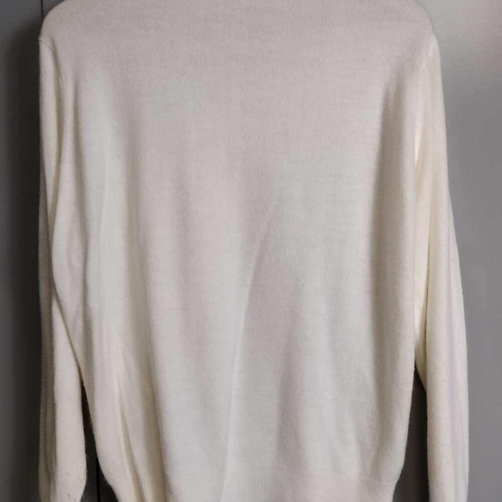 DUVET USA Ivory Pearl Shoulder Sweater XL Mock Neck Knit - Picture 10 of 11